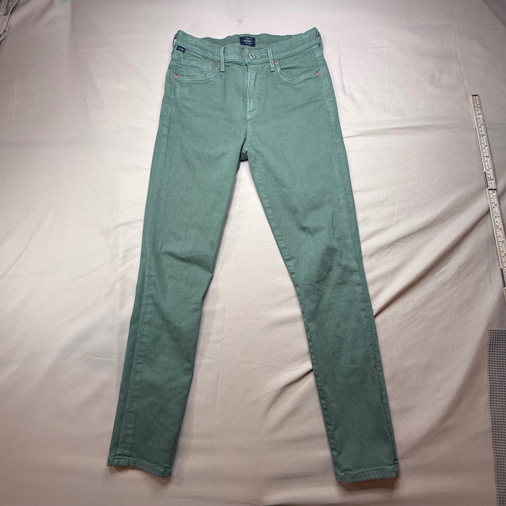 Citizens of Humanity Rocket Crop High Rise Skinny Jeans Sage Green 26